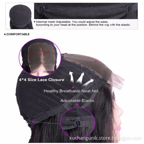 Uniky Cheap Wholesale 100% Natural Indian Long Straight, HD Transparent Lace Front Virgin Human Hair Wig